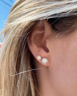 14K 1.00Ct Diamond Halo Stud Earrings