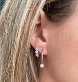 14K Diamond Halo Huggie Earrings-Earrings-Maurice's Jewelers-