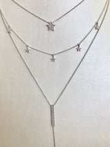 14K White Gold Dangling Diamond Star Necklace-Necklaces-Maurice's Jewelers-White Gold-