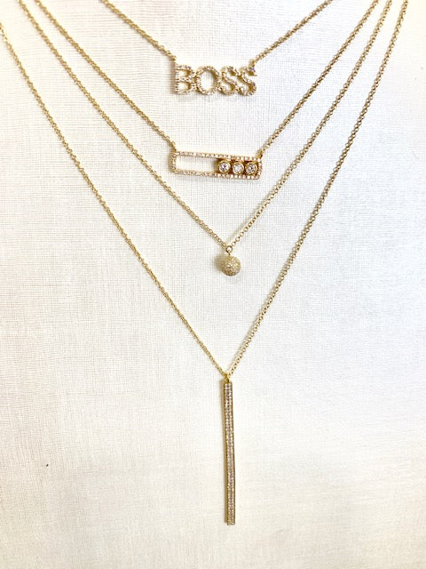 14K White Gold Diamond Slider Bar Necklace-Necklaces-Maurice's Jewelers-