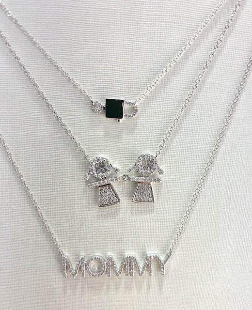 14K Rose Gold Diamond "MOMMY" Necklace