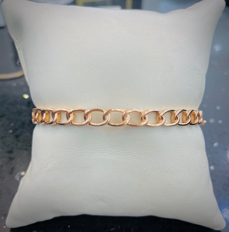 14K Rose Gold Link Hinged Bangle-Bangles-uneek-