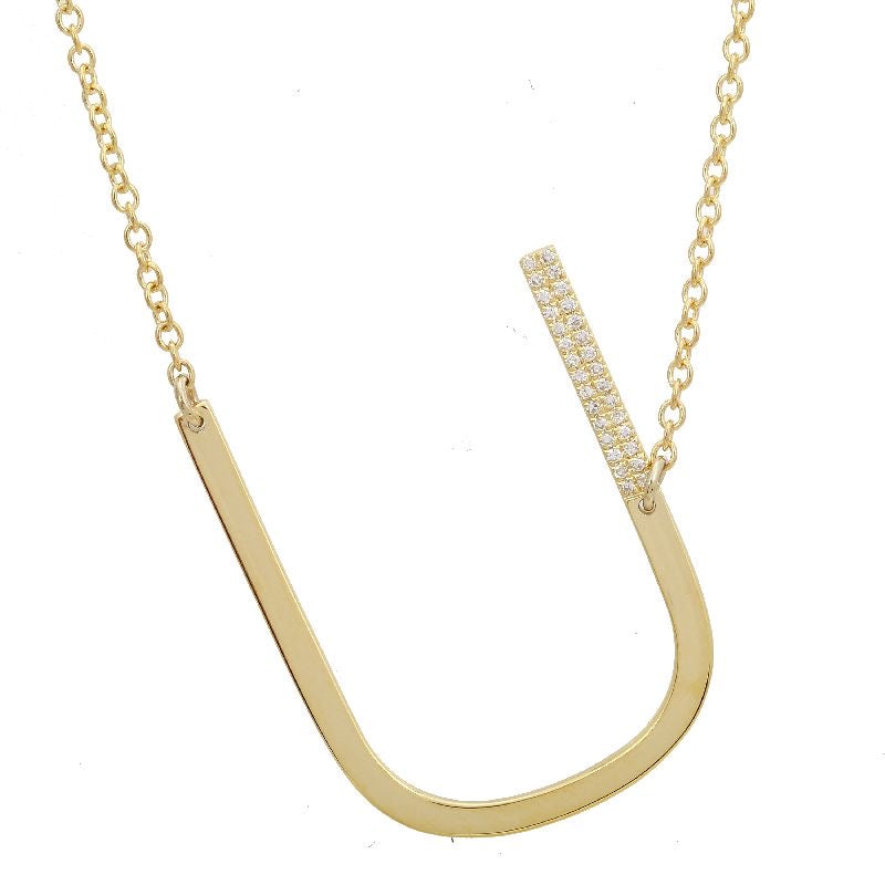 Buy 14k 18k Gold Sideways Initials Necklace / Handmade Two Letter Initial  Necklace Available in 14k Gold, Rose Gold and White Gold Online in India -  Etsy