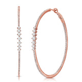 14K White Gold Diamond Inside-Out Hoop Earrings-Earrings-Maurice's Jewelers-ROSE GOLD-