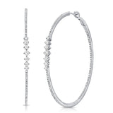14K Yellow Gold Diamond Inside-Out Hoop Earrings-Earrings-Maurice's Jewelers-WHITE GOLD-
