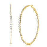 14K White Gold Diamond Inside-Out Hoop Earrings-Earrings-Maurice's Jewelers-YELLOW GOLD-