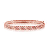 14K Yellow Gold Diamond Herringbone Hinged Bangle-Bangles-Maurice's Jewelers-ROSE GOLD-