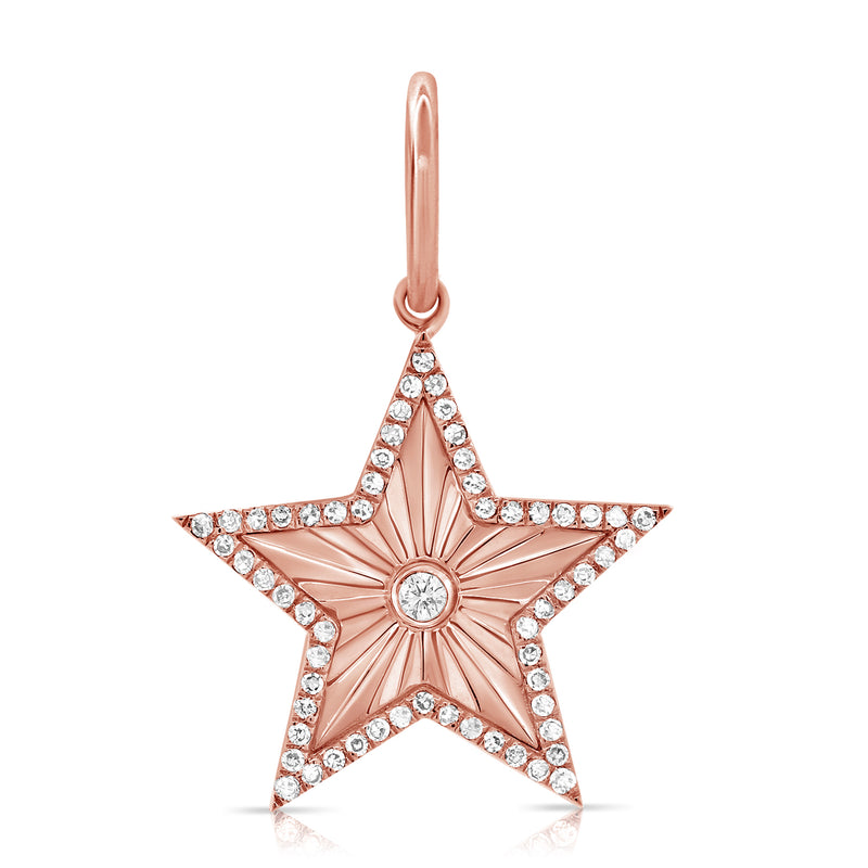 14K White Gold Diamond Engraved High Polished-Charms & Pendants-Maurice's Jewelers-ROSE GOLD-