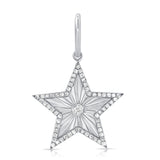 14K White Gold Diamond Engraved High Polished-Charms & Pendants-Maurice's Jewelers-WHITE GOLD-