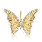 14K White Gold Diamond High Polished Butterfly Pendant-Charms & Pendants-Maurice's Jewelers-YELLOW GOLD-