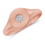 14K Rose Gold Diamond Pinky Ring