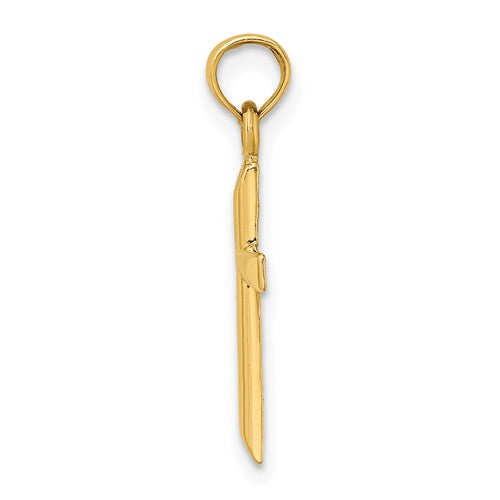 14K Yellow Gold Polished Cross Pendant-Charms & Pendants-Maurice's Jewelers-