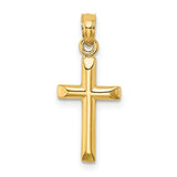 14K Yellow Gold Polished Cross Pendant-Charms & Pendants-Maurice's Jewelers-