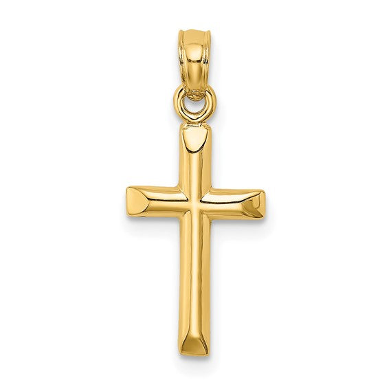 14K Yellow Gold Polished Cross Pendant-Charms & Pendants-Maurice's Jewelers-