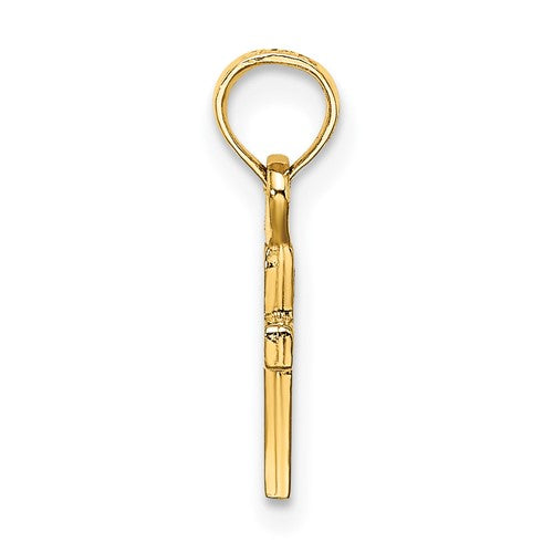 14K Yellow Gold Mini Cross Pendant-Charms & Pendants-Maurice's Jewelers-