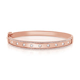 14K Rose Gold Diamond Wide Border Bangle-Bangles-Maurice's Jewelers-ROSE GOLD-