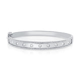 14K Rose Gold Diamond Wide Border Bangle-Bangles-Maurice's Jewelers-WHITE GOLD-