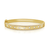 14K Rose Gold Diamond Wide Border Bangle-Bangles-Maurice's Jewelers-YELLOW GOLD-