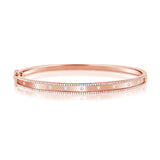 14K Rose Gold Diamond Border Bangle