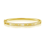 14K Rose Gold Diamond Border Bangle