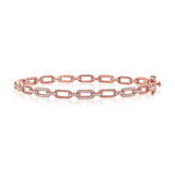 14K White Gold Diamond Link Hinged Bracelet-Bangles-Maurice's Jewelers-ROSE GOLD-