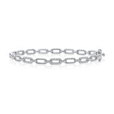 14K White Gold Diamond Link Hinged Bracelet-Bangles-Maurice's Jewelers-WHITE GOLD-