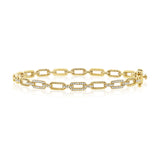 14K White Gold Diamond Link Hinged Bracelet-Bangles-Maurice's Jewelers-YELLOW GOLD-