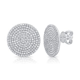 14K Rose Gold Diamond Extra Large Disc Earrings