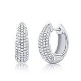 14K Yellow Gold Diamond Pave Huggie Earrings-EARRINGS-Maurice's Jewelers-WHITE GOLD-