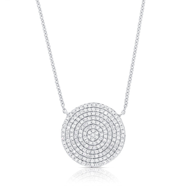 14K Rose Gold Diamond Disc Necklace