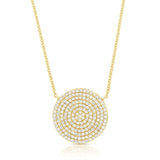14K Rose Gold Diamond Disc Necklace-Necklaces-Maurice's Jewelers-YELLOW GOLD-