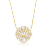 14K Rose Gold Diamond Disc Necklace