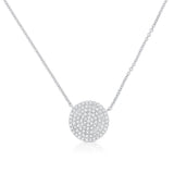 14K Yellow Gold Diamond Medium Disc Necklace-Necklaces-aaron jewelry-WHITE GOLD-