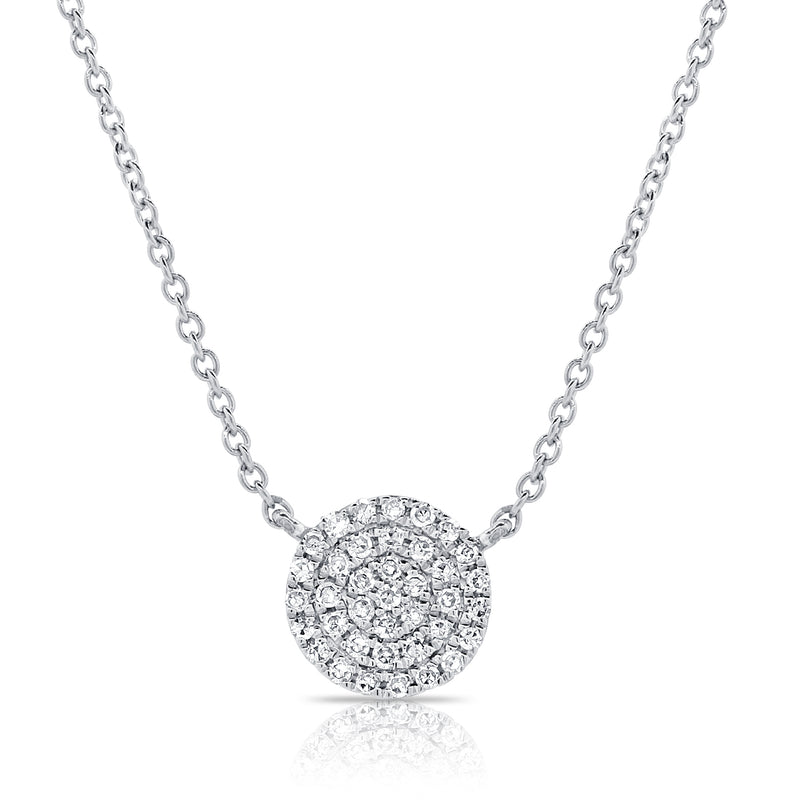 14K Yellow Gold Diamond Disc Medium Necklace-Necklaces-aaron jewelry-WHITE GOLD-