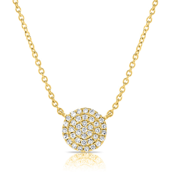 14K White Gold Diamond Disc Medium Necklace-Necklaces-Maurice's Jewelers-YELLOW GOLD-