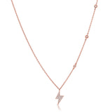 14K White Gold Diamond Lightning Bold Diamond Necklace-Necklaces-Maurice's Jewelers-ROSE GOLD-