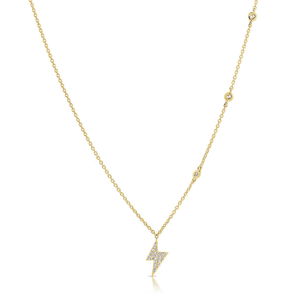 14K White Gold Diamond Lightning Bold Diamond Necklace-Necklaces-Maurice's Jewelers-YELLOW GOLD-