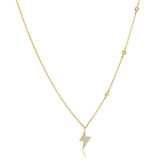 14K Rose Gold Diamond Lightning Bold Diamond Necklace-Necklaces-Maurice's Jewelers-YELLOW GOLD-