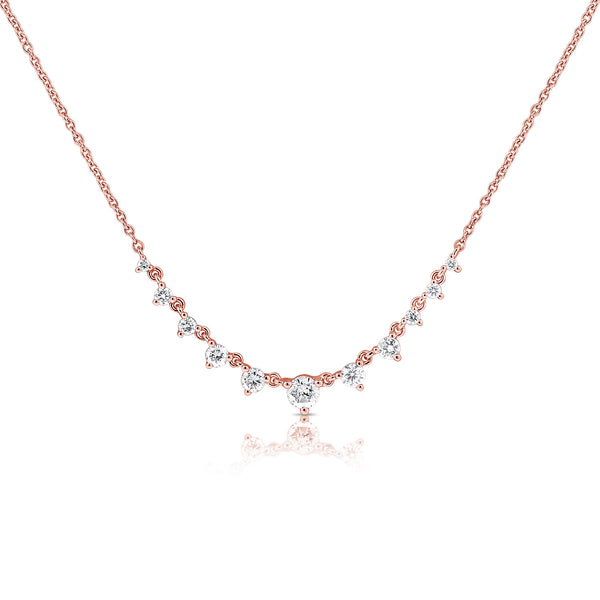 14K Rose Gold Graduating Diamond Necklace-Necklaces-Maurice's Jewelers-