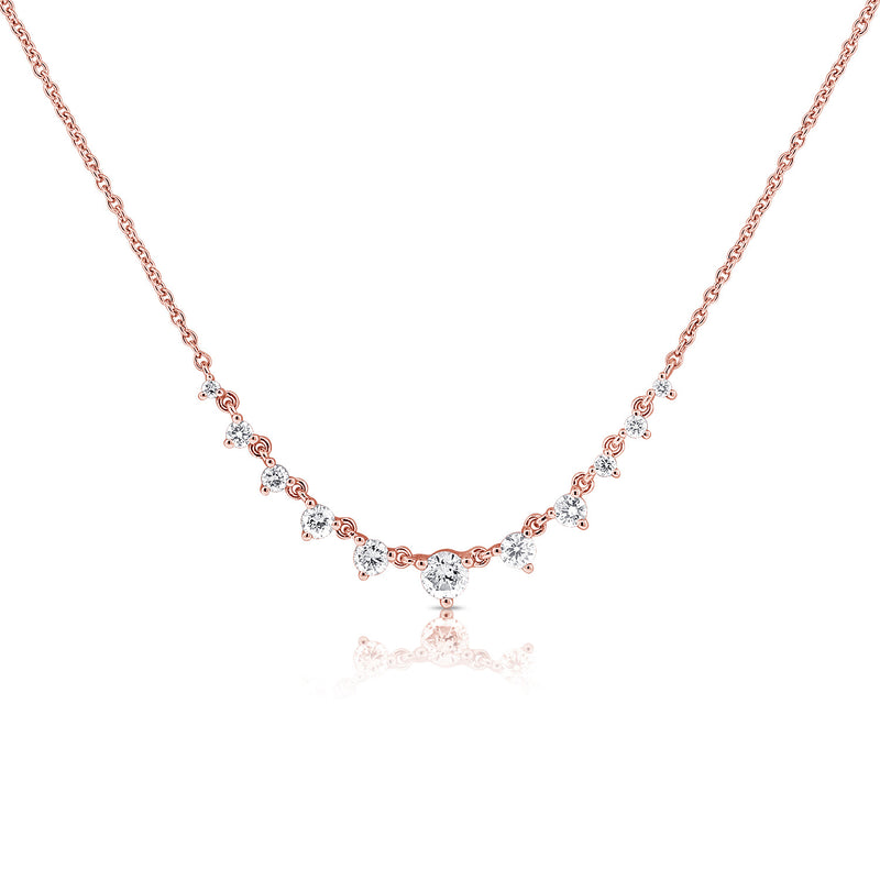 14K Rose Gold Graduating Diamond Necklace-Necklaces-Maurice's Jewelers-