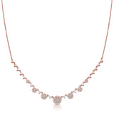 14K Rose Gold Diamond Disc Graduating Necklace