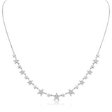 14K Yellow Gold Diamond Star Necklace-Necklaces-aaron jewelry-WHITE GOLD-
