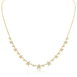 14K Yellow Gold Diamond Star Necklace-Necklaces-aaron jewelry-YELLOW GOLD-