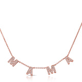 14K White Gold Diamond "Mama" Necklace-Necklaces-Maurice's Jewelers-ROSE GOLD-