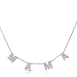 14K Yellow Gold Diamond "Mama" Necklace-Necklaces-aaron jewelry-WHITE GOLD-