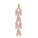 14K White Gold Diamond Mama Pendant-Charms & Pendants-Maurice's Jewelers-ROSE GOLD-NO CHAIN-