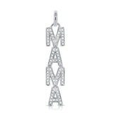 14K White Gold Diamond Mama Pendant-Charms & Pendants-Maurice's Jewelers-WHITE GOLD-NO CHAIN-