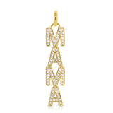 14K White Gold Diamond Mama Pendant-Charms & Pendants-Maurice's Jewelers-YELLOW GOLD-NO CHAIN-