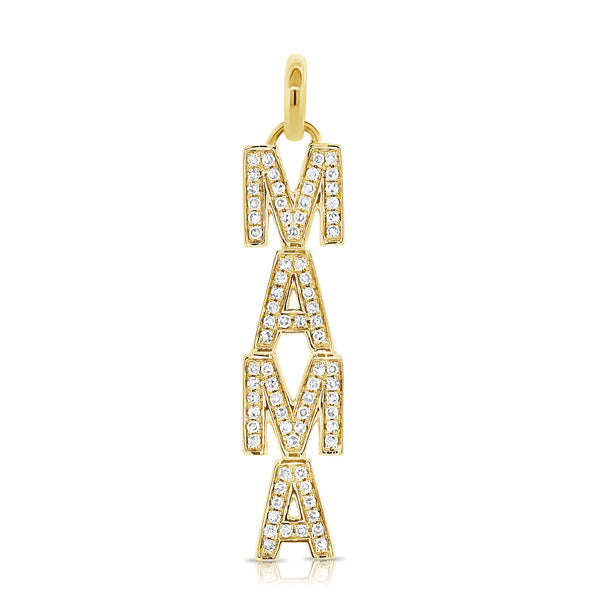 14K White Gold Diamond Mama Pendant-Charms & Pendants-Maurice's Jewelers-YELLOW GOLD-NO CHAIN-