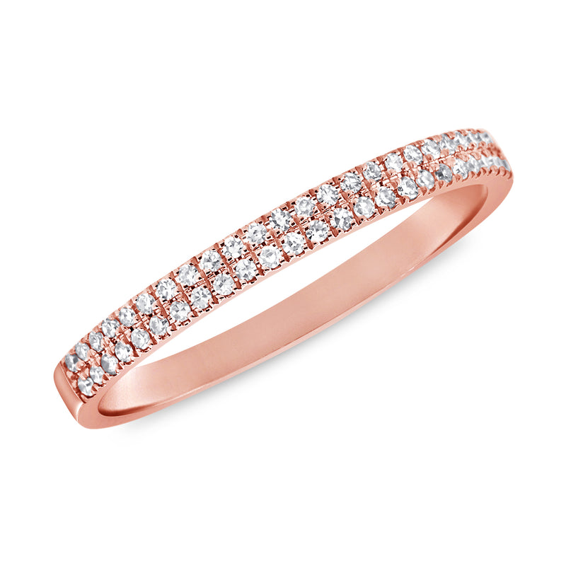 14K Rose Gold Diamond Double Band-Rings-Maurice's Jewelers-